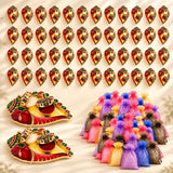 Red and gold ornate ganesha-shaped diya holders with intricate detailing for decorative pooja thali and return gifts