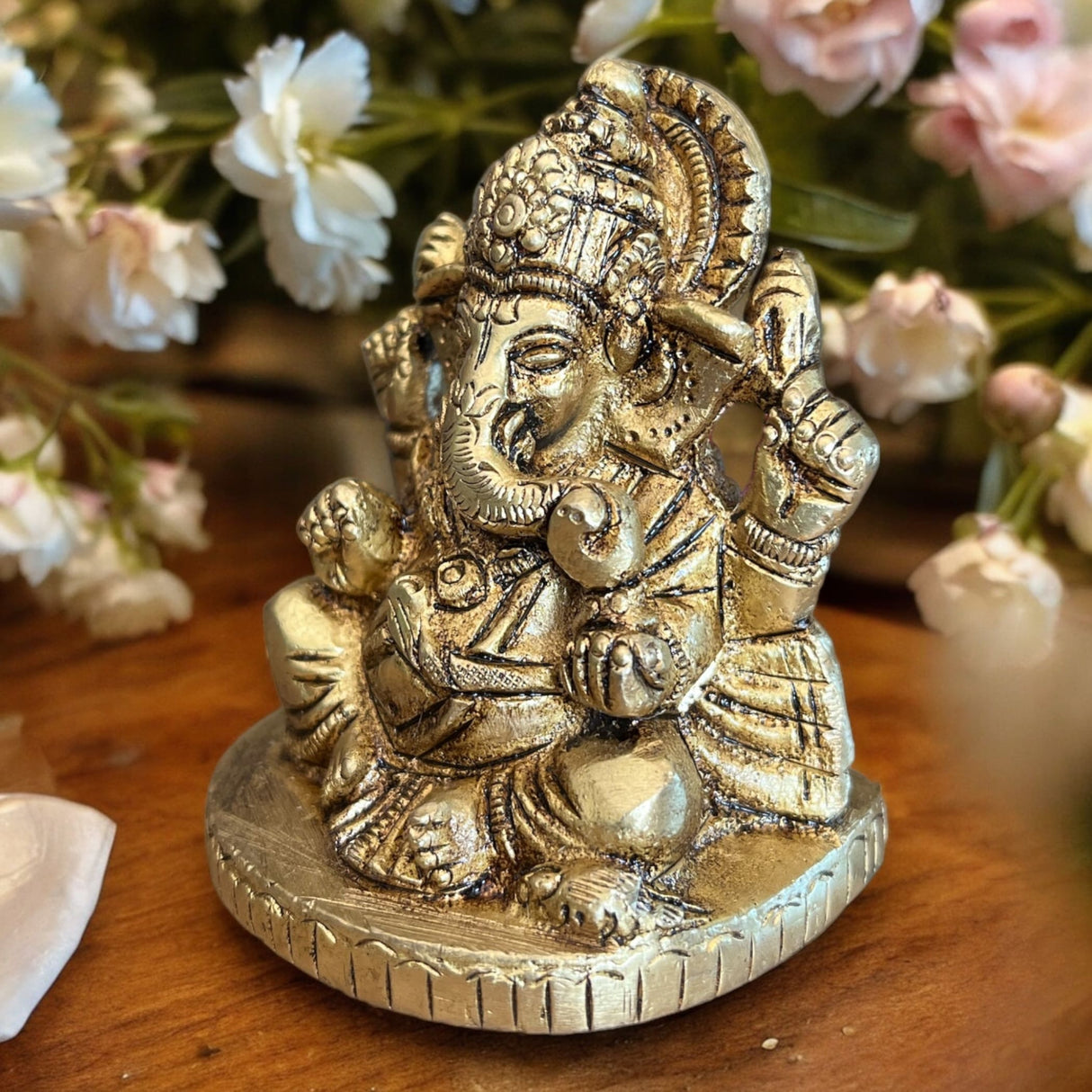 Ganesha brass idol altar deity ganesh ganapati statue