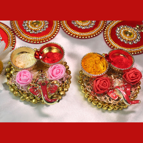 Ganesha bulk haldi kumkum thali holder pooja return gift