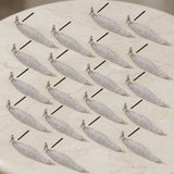 Silver leaf-shaped stick incense holder with intricate filigree and turquoise gemstone accents for home use