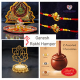 Ganesh Rakhi hamper with traditional puja set for Raksha Bandhan celebration