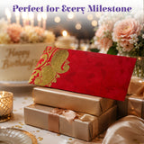 Red and gold ornate money envelope with intricate paisley design for indian wedding cash gifts and home savings organizer