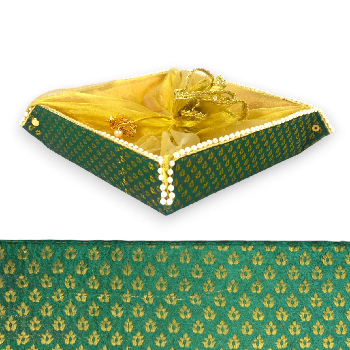 Gift basket indian mithai box pack of 2 brocade jewelry