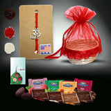 Rakhi gift hamper for brother with set - om roli chawal