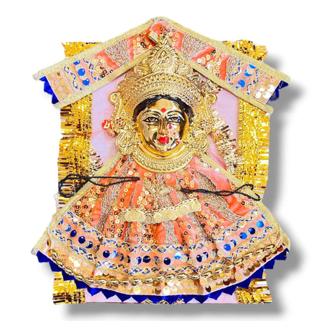 Ornate golden Hindu deity statue representing Goddess Mahalaxmi for divine home decor