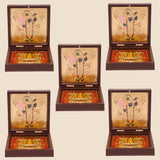 Gold plated shri nath ji deity figurine in dark brown wooden box with red lining for pooja room decor and gifts