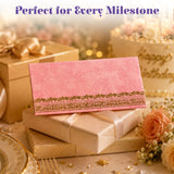 Pink floral-patterned money envelope with ornate golden border for indian wedding cash gifts and savings organizer