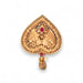 Ornate gold heart pendant with red gemstones for Indian saree bridal jewelry