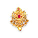 Ornate gold Sari Brooch with ruby and pearl accents for Indian bridal attire