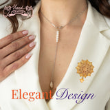 Elegant pearl pendant necklace showcased as part of Indian Sari jewelry collection
