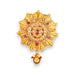 Ornate gold pendant with gemstones from Sari Brooch for Indian Saree Bridal Jewelry
