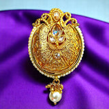 Golden Sari Brooch Indian Saree Lehenga Safety Pin Gold Tone Jewelry Designer Bollywood Safety Pin Indian Wedding Bridal Jewelry Gift for Her Mother’s Day Gift - LoveNspire