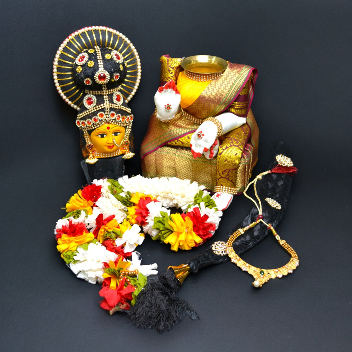 Vara lakshmi idol goddess face set devi mata for varalaxmi