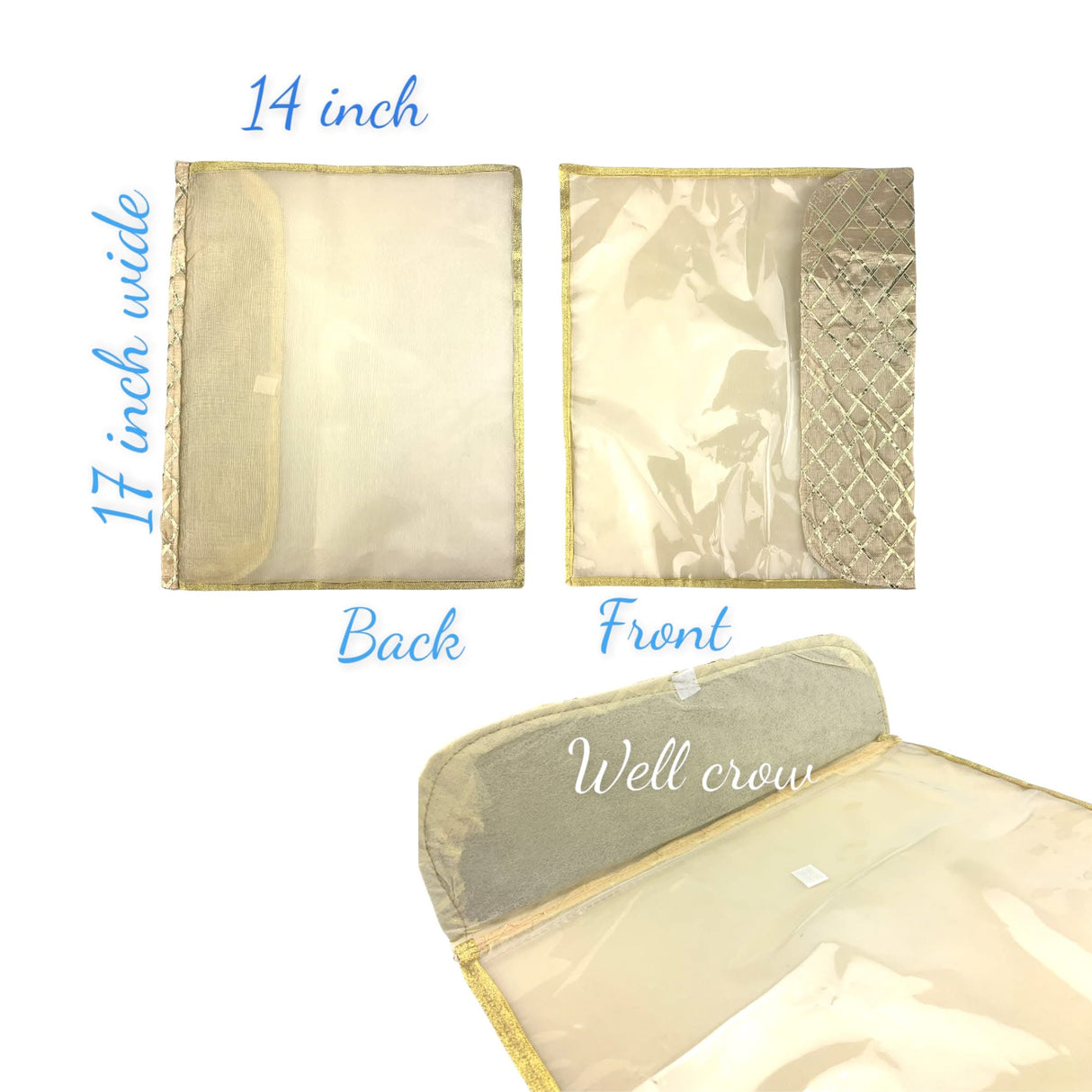 5 Assorted Gotta Patti Saree Bags Lehnga Cover Clothes Organizer Sari Storage Bag for Wardrobe and Gifting Storage Indian Wedding Favor Cloth Case Birthday - LoveNspire