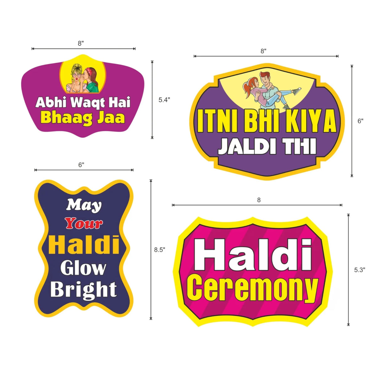 Haldi ceremony photo booth party props set of 7 pcs wedding