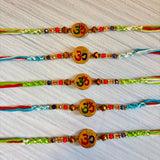 Religious Om Rakhi for Brother & Bhabhi – Handcrafted Adjustable Thread Bracelet, Protection & Good Luck Gift for Raksha Bandhan