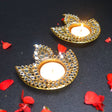 Metal diya-shaped candle holder decorative t-light