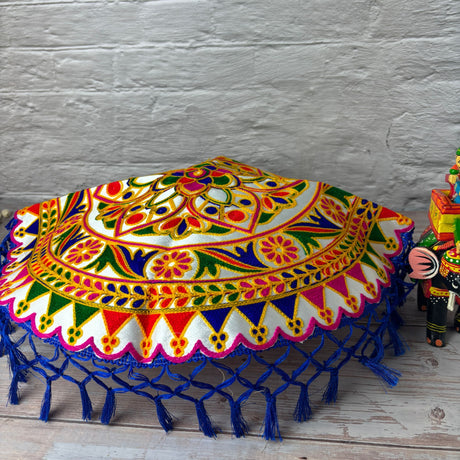 Handmade indian woolen embroidery pooja thali cover