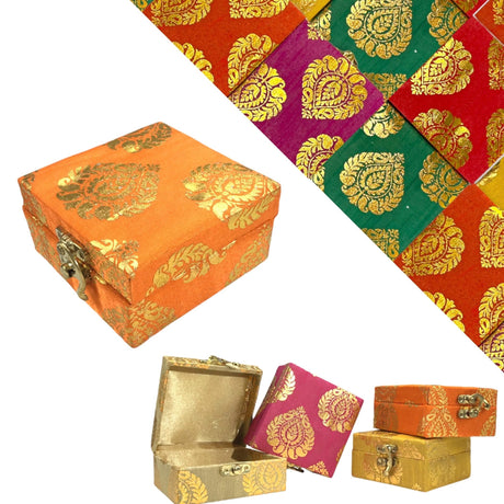 Small Handmade Jewelry Box Brocade Gift Boxes Favor for Indian Pakistani Punjabi Wedding, Nikah Favor, Mehndi Favors, for Girls - LoveNspire