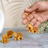 4Pc Wooden Keychain Egle Owl Rabbit Camel Horse Amulet Keyring Door Car Key Chains Key Holder for Thanksgiving - LoveNspire