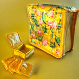 Lotus print indian jewelry box satin pouches jewellery