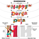 Happy durga puja banner for hindu navratri festival