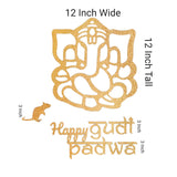 Happy gudi padwa ganesha wall stickers cutout for backdrop