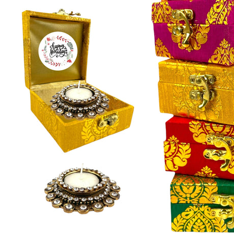 Happy Holiday Gift Boxes, Candle Holder Christmas Gift Box Hamper Basket, for Employees, Home Office Friends , Family & Relatives - LoveNspire