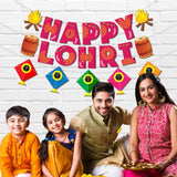 Happy lohri banner bunting diy hindu celebration indian