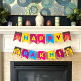 Happy rakhi banners indian festival raksha bandhan bunting