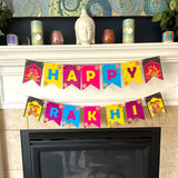 Happy rakhi banners indian festival raksha bandhan bunting