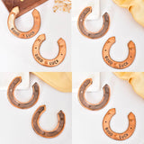 Copper-colored horseshoe charms for rustic wedding and party decor, good luck ornament