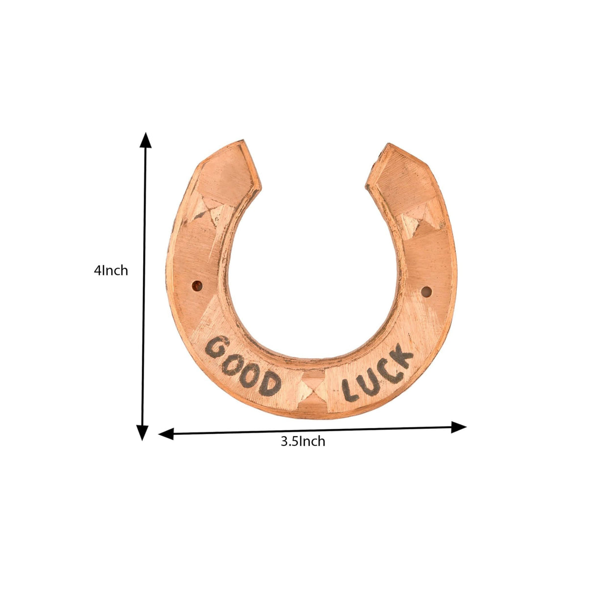 Copper-colored horseshoe wall decor with rustic vintage finish for good luck and celebrations