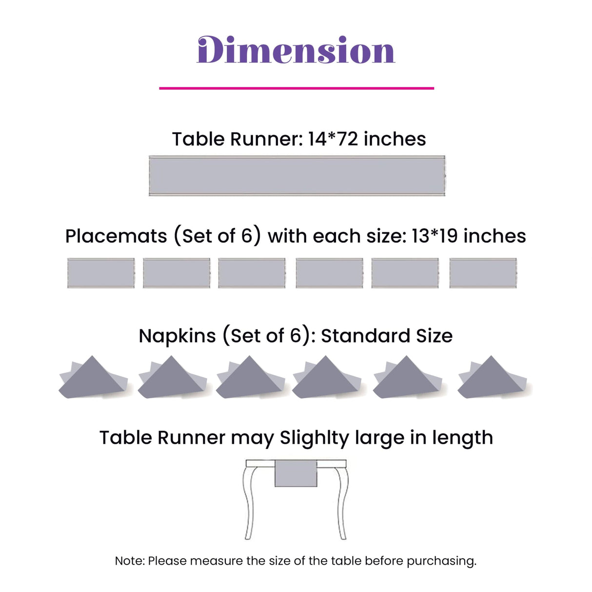 Gray 14x72 inch cotton table runner with imperial elephant design