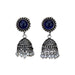 Indian Oxidized Jhumka Earrings for Women - Indian Oxidized Bell Tassel Jhumki Ethnic Chandbali Earrings Faux Pearls with Oxidized Platting Bollywood Style Dangle Earring Jewelry for Bride - LoveNspire