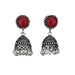 Indian Oxidized Jhumka Earrings for Women - Indian Oxidized Bell Tassel Jhumki Ethnic Chandbali Earrings Faux Pearls with Oxidized Platting Bollywood Style Dangle Earring Jewelry for Bride - LoveNspire