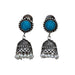 Indian Oxidized Jhumka Earrings for Women - Indian Oxidized Bell Tassel Jhumki Ethnic Chandbali Earrings Faux Pearls with Oxidized Platting Bollywood Style Dangle Earring Jewelry for Bride - LoveNspire