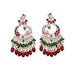 Oversized / Big Indian Jhumka Earrings for Women - Indian Peacock Earrings Ethnic Chandbali Jhumki Kundan & Faux Pearl Beaded Bollywood Style Dangle Earring - LoveNspire