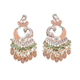 Indian earrings bollywood jhumka for women peacock kundan &