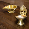 Indian brass finish diya craft for puja oil lamp pooja gift