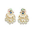 Indian earrings peacock kundan pearl bollywood jhumka