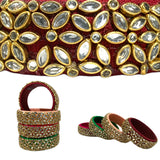 Indian silk thread bangles for women traditional kundan