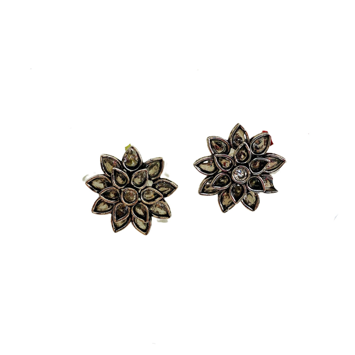 Indian stud earrings for women oxidized silver plated boho