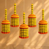 Jumbo artificial marigold jhoomer chandelier garland with vibrant yellow and orange flowers for Diwali and wedding decor