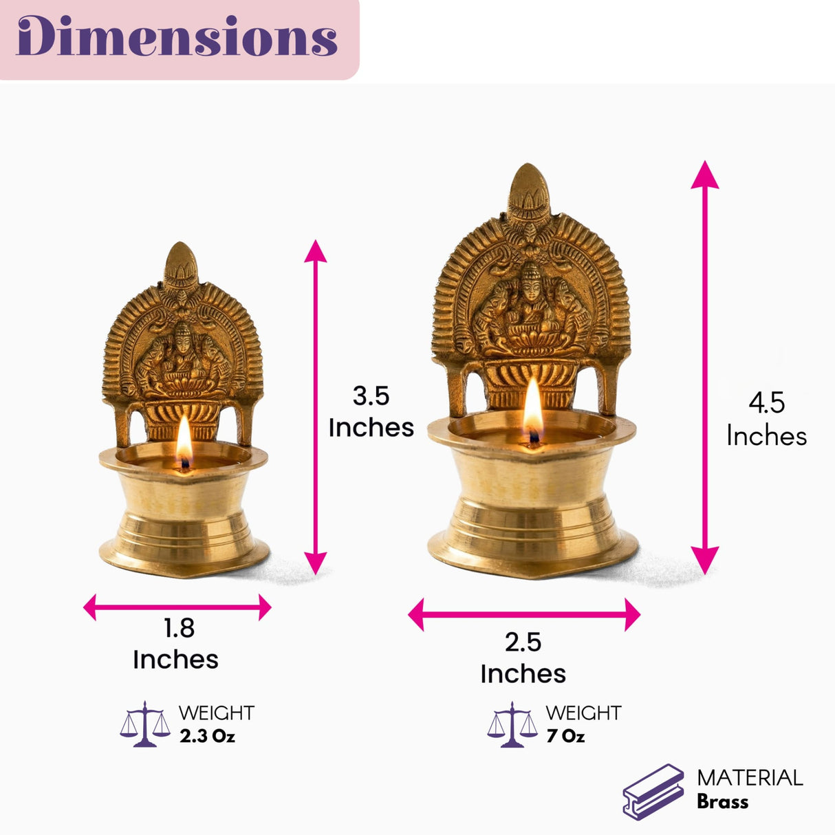 Brass kamakshi deepam diya oil lamp with intricate deity carvings and lit candle for diwali pooja and home mandir