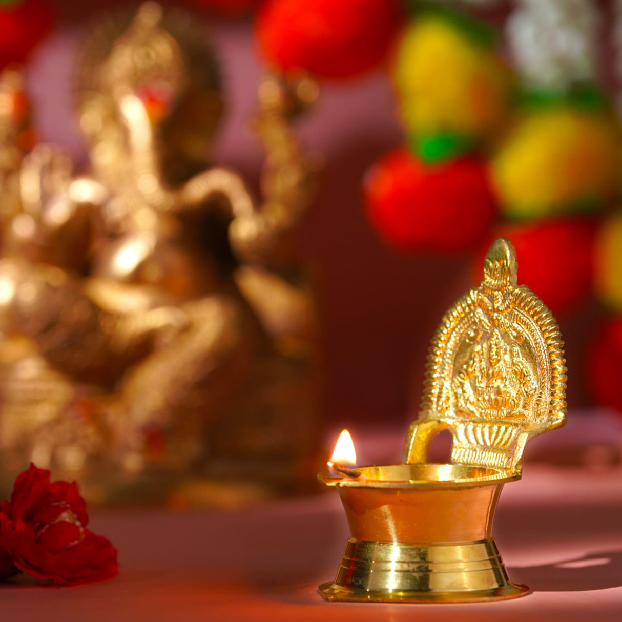 Kamakshi brass diya pooja lamp indian diwali return gift