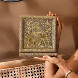 Handcrafted golden brass elephant key holder wall decor with 5 hooks