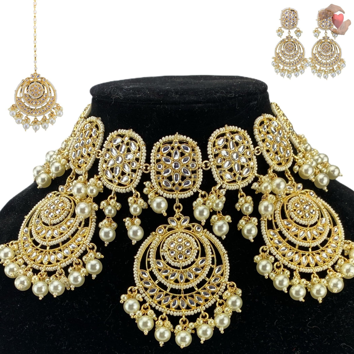 Kundan jewelry set indian jewellery necklace with earring