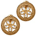 Indian kundan stud earrings for women in golden tone with intricate filigree and teardrop clear stones floral design