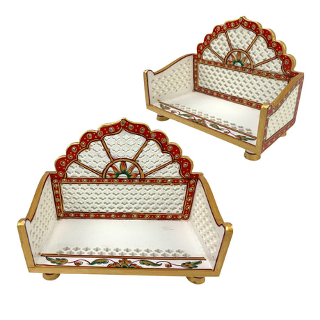 Acrylic Laddu Gopal Sinhasan for Pooja Mandir Kanha Ji Singhasan Krishna Aasan for All God Janamashtami Favor Meenakari Singhasan for Pooja Housewarming Gift - LoveNspire